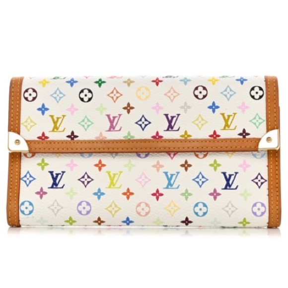 Louis Vuitton White Multicolor Porte Tresor International Wallet - Picture 1 of 14